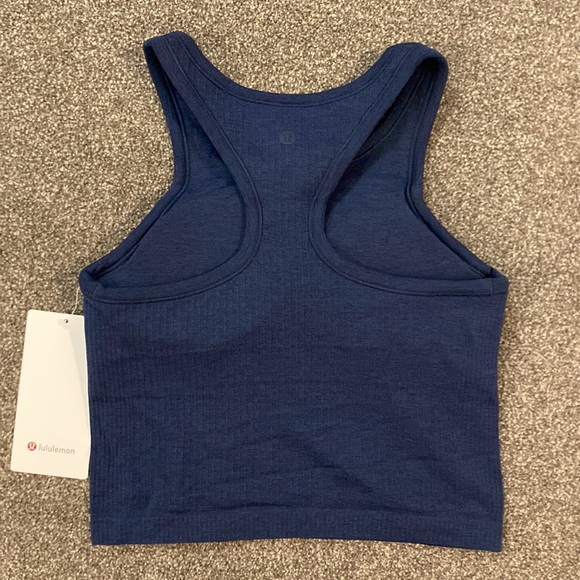 ❤️ Lululemon True Navy Ebb to Street Crop Tank Top NWT Size 6 - Picture 7 of 9